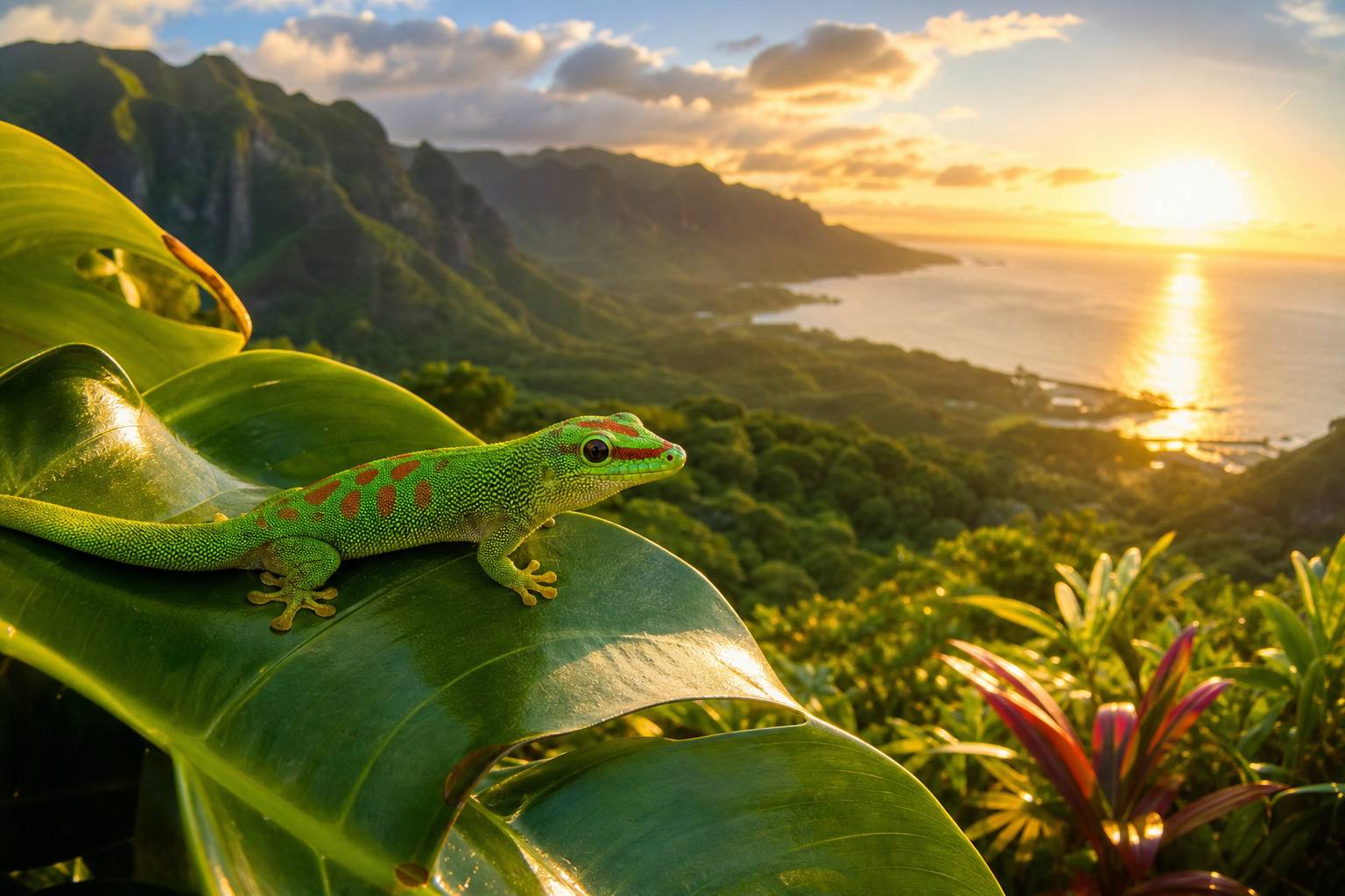 Le gecko vert d&rsquo;Hawaï : porte-bonheur de l&rsquo;archipel