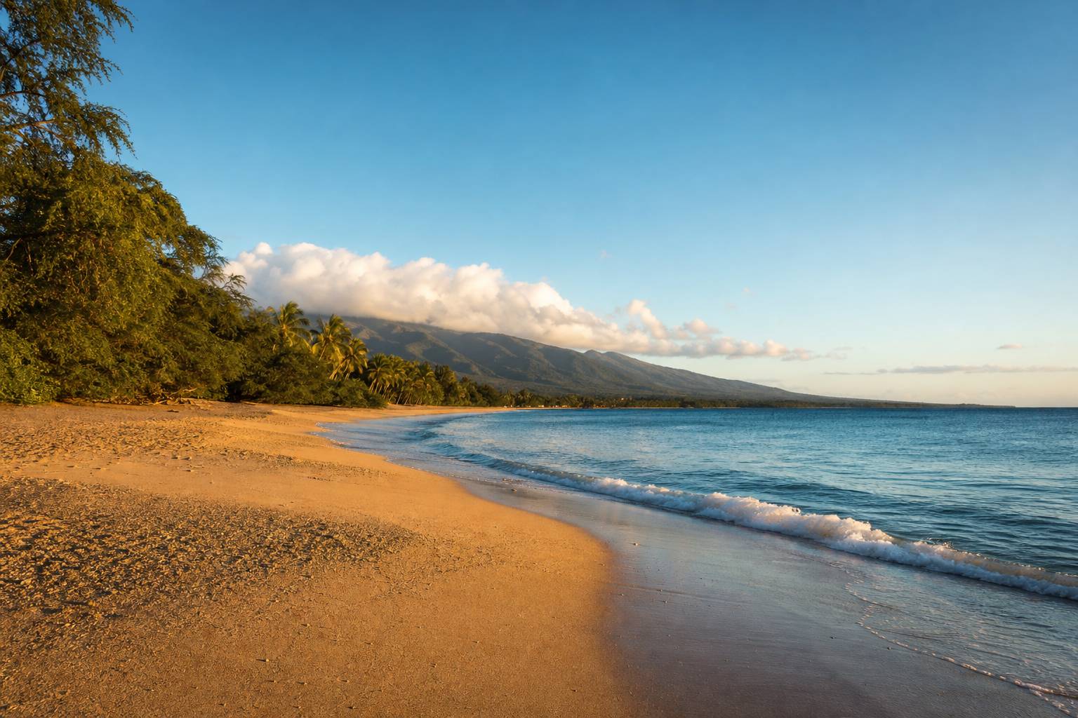 Vue paysage de ukumehame beach, plage et ocean